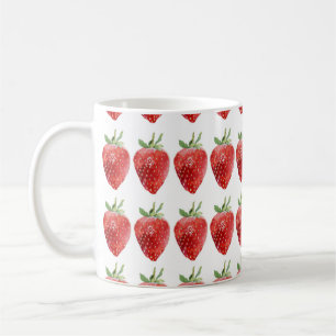 Naadloos waterverf met aardbeien  koffiemok