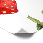 Naadloos waterverf met aardbeien poster (Hoek)