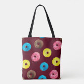Naadloos waterverf met donuts op de grond tote bag (Achterkant)
