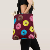 Naadloos waterverf met donuts op de grond tote bag (Dichtbij)