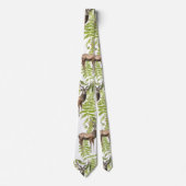 naadloos waterverf met herten op bladeren stropdas (Voorkant)