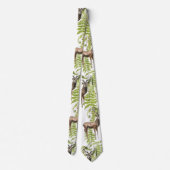 naadloos waterverf met herten op bladeren stropdas (Achterkant)