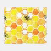 Naadloos waterverf met honingraten en li fleece deken (Voorkant (Horizontaal))