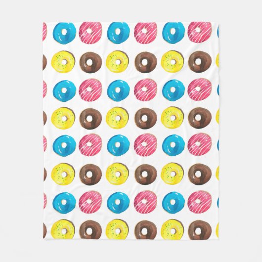 Naadloos waterverf met kleine donuts fleece deken (Voorkant)
