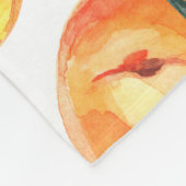 Naadloos waterverf met perziken op een wit fleece deken (Hoek)