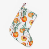 Naadloos waterverf met perziken op een wit kleine kerstsok (Voorkant (Hangend))