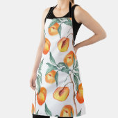 Naadloos waterverf met perziken op een wit schort (Insitu)