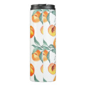 Naadloos waterverf met perziken op een wit thermosbeker (Achterkant)