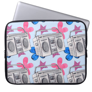Naadloos waterverf patroon in stijl van 90 s laptop sleeve