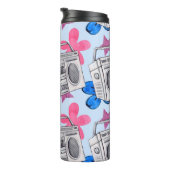 Naadloos waterverf patroon in stijl van 90 s thermosbeker (Geroteerd rechts)