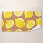 Naadloos waterverf patroon met citroenen badhanddoek (Badhanddoek)