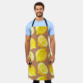 Naadloos waterverf patroon met citroenen schort (Gedragen)