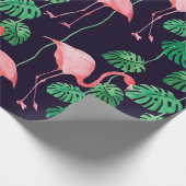 Naadloos waterverf patroon met flamingo cadeaupapier (Hoek)