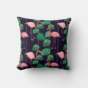 Naadloos waterverf patroon met flamingo kussen