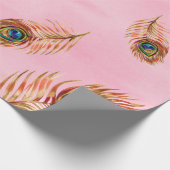 Naadloos waterverf patroon met gouden pauw cadeaupapier (Hoek)