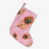 Naadloos waterverf patroon met gouden pauw kleine kerstsok (Voorkant (Hangend))