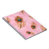 Naadloos waterverf patroon met gouden pauw notitieboek (Rechterzijde)