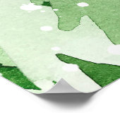 Naadloos waterverf patroon met groene dennenbomen  poster (Hoek)