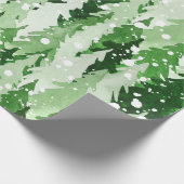 Naadloos waterverf-patroon met groene pijnbomen cadeaupapier (Hoek)