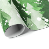 Naadloos waterverf-patroon met groene pijnbomen cadeaupapier (Rol Hoek)