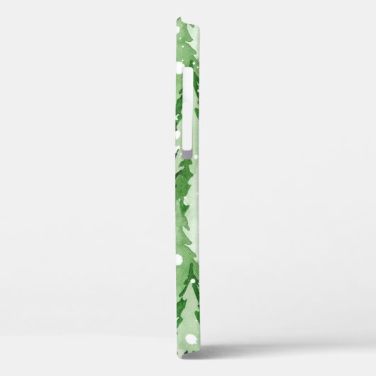 Naadloos waterverf-patroon met groene pijnbomen  Case-Mate iPhone case (Achterkant / Links)