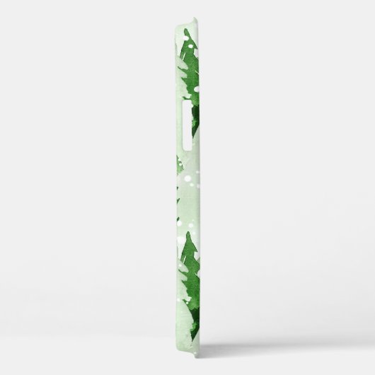 Naadloos waterverf-patroon met groene pijnbomen  Case-Mate iPhone case (Achterkant / Rechts)