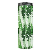 Naadloos waterverf-patroon met groene pijnbomen  thermosbeker (Achterkant)