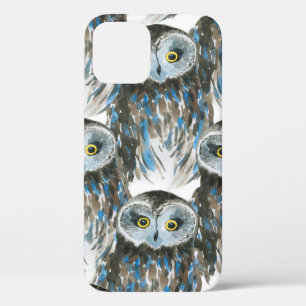 Naadloos waterverf patroon met grote uil Case-Mate iPhone case
