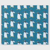Naadloos waterverf patroon met pinguïn cadeaupapier (Vlak)
