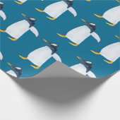 Naadloos waterverf patroon met pinguïn cadeaupapier (Hoek)