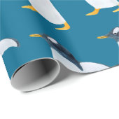 Naadloos waterverf patroon met pinguïn cadeaupapier (Rol Hoek)