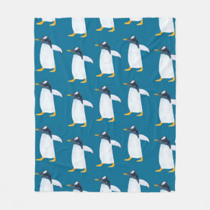 Naadloos waterverf patroon met pinguïn fleece deken