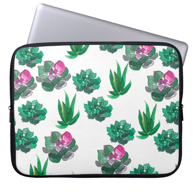 Naadloos waterverf patroon met sappen laptop sleeve (Voorkant)