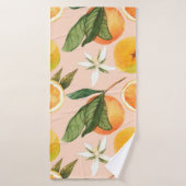 Naadloos waterverf patroon met tangerines badhanddoek (Badhanddoek)