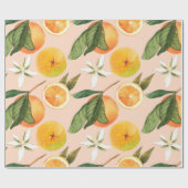 Naadloos waterverf patroon met tangerines cadeaupapier (Vlak)