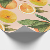 Naadloos waterverf patroon met tangerines cadeaupapier (Hoek)