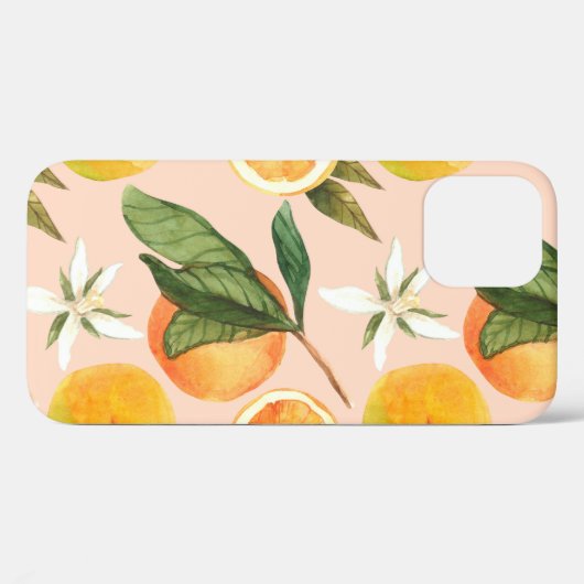 Naadloos waterverf patroon met tangerines Case-Mate iPhone case (Achterkant (horizontaal))