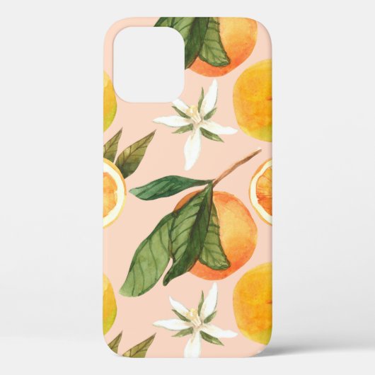 Naadloos waterverf patroon met tangerines Case-Mate iPhone case (Achterkant)