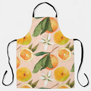 Naadloos waterverf patroon met tangerines schort