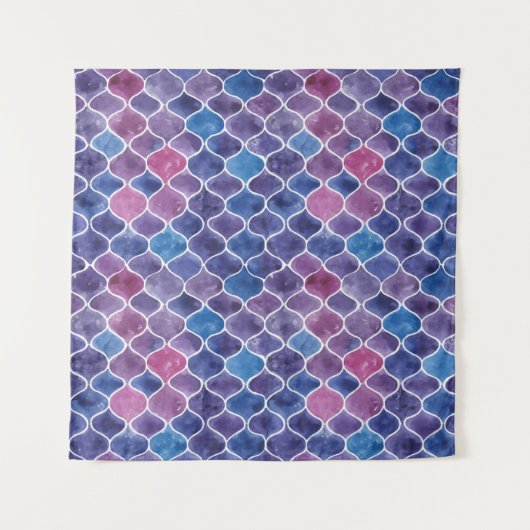 Naadloos waterverf violet patroon wandkleed (Voorkant)