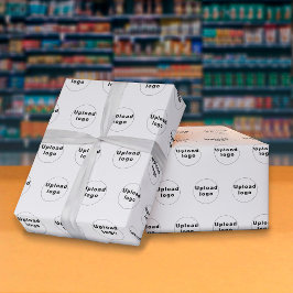 Naadloos whitepaper over zakelijke Logo-overvullin Cadeaupapier