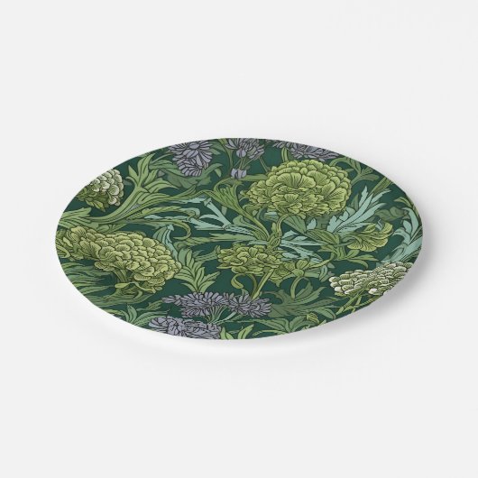 Naadloos William Morris stijl bloempatroon Papieren Bordje (Gekanteld)