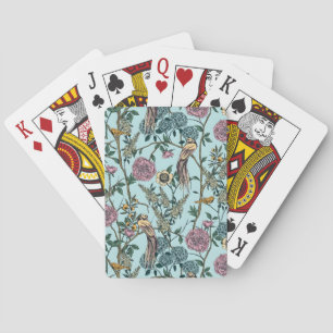 Naadloos William Morris stijl bloempatroon Pokerkaarten