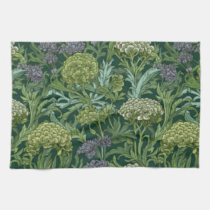 Naadloos William Morris stijl bloempatroon Theedoek