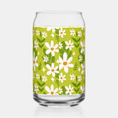 Naadloos wit daisy patroon blikvorm glas (Rechts)