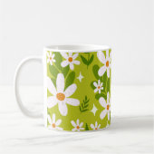 Naadloos wit daisy patroon koffiemok (Links)