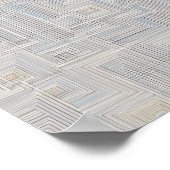 Naadloos Wit Lichtgevend Netstof Patroon Poster (Hoek)