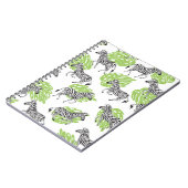 Naadloos wit patroon met zebras. illustratie notitieboek (Linkerzijde)