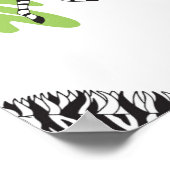 Naadloos wit patroon met zebras. illustratie poster (Hoek)