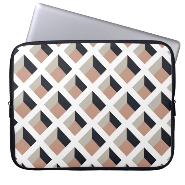 Naadloos wit rooster laptop sleeve (Voorkant)